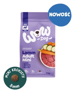 WOW DOG MINI Lamm - z jagnięciną, batatami i cukinią dla psów małych ras (1kg)
