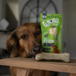 WOW DOG Natural Chew Bone Rind - kość do żucia ze skóry i żwaczy wołowych (115g)