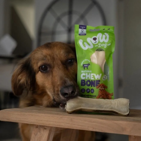WOW DOG Natural Chew Bone Rind - kość do żucia ze skóry i żwaczy wołowych (115g)