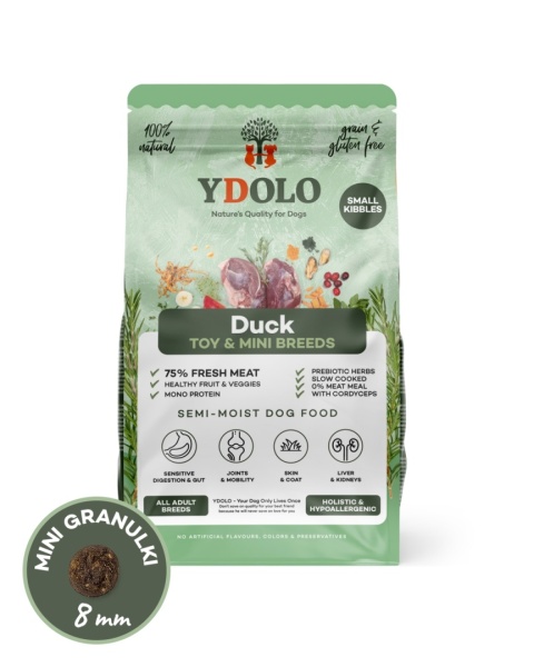 YDOLO MINI Duck - kaczka - półwilgotna karma dla małych psów (700g)